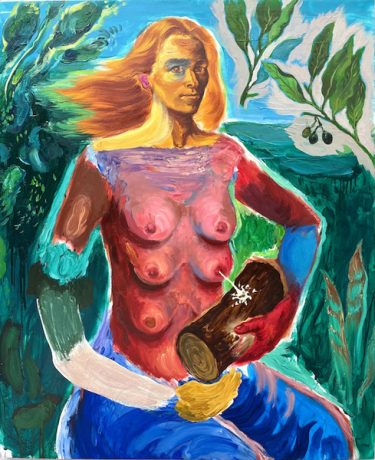Juana González - Crianza. 2022. Oleo sobre lienzo. 110 x 90 cm. 