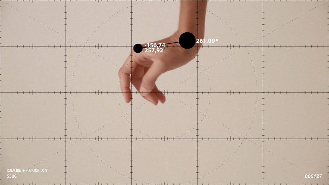 Ejercicios de medición sobre el movimiento amanerado de las manos. 2014. Video. 