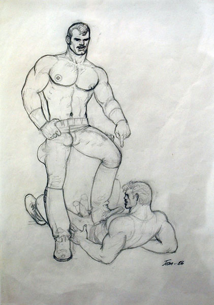 Tom of Finland .- s/t. Grafito sobre papel, 29,5 x 21 cms, 1986