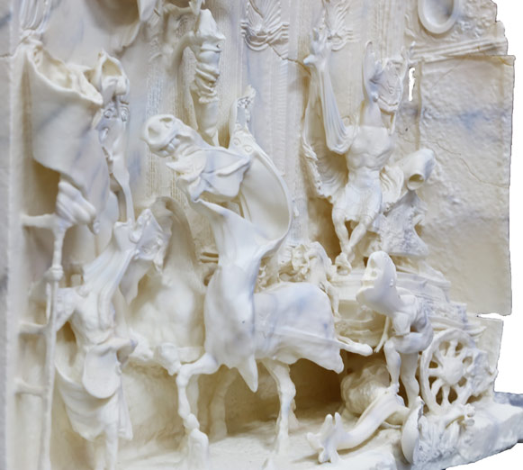 Luke Caulfield .- Peformance Documentation Chris Burden White Heat. Bomb. 1936. - 2015 - Escultura / Stereolithographic 3D pintado al óleo. 44,2 x 46,4 x 14,3 cm. Detalle