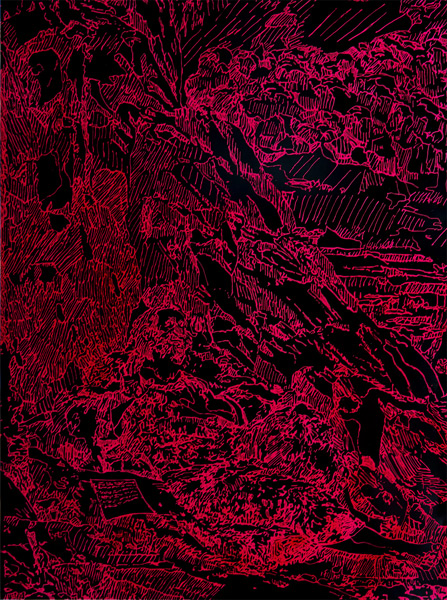 Luke Caulfield .- Dematerialise Documentation Robert Barry Inert Gas Series Monochrome. 2015. Pintura / Óleo sobre lienzo. 120 x 160 cm.