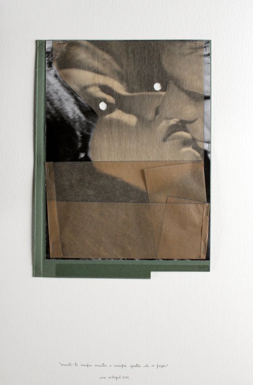 Ana Vidigal .- Pequenos Sinais de Fumo. 2013. Tecnica mixta sobre papel. 58 x 40,5 cm.