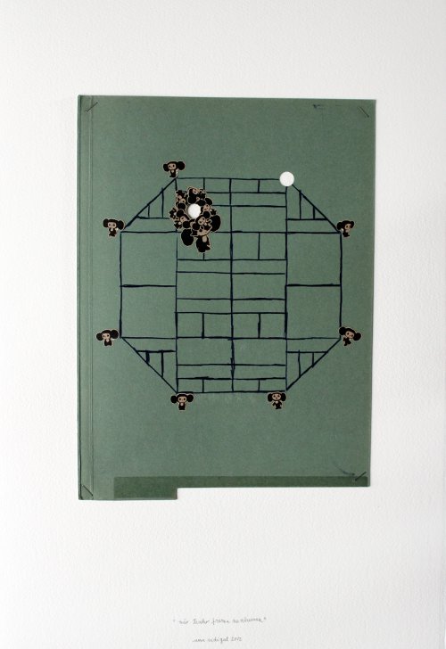 Ana Vidigal - Pequenos Sinais de Fumo. 2013. Tecnica mixta sobre papel. 58 x 40,5 cm.