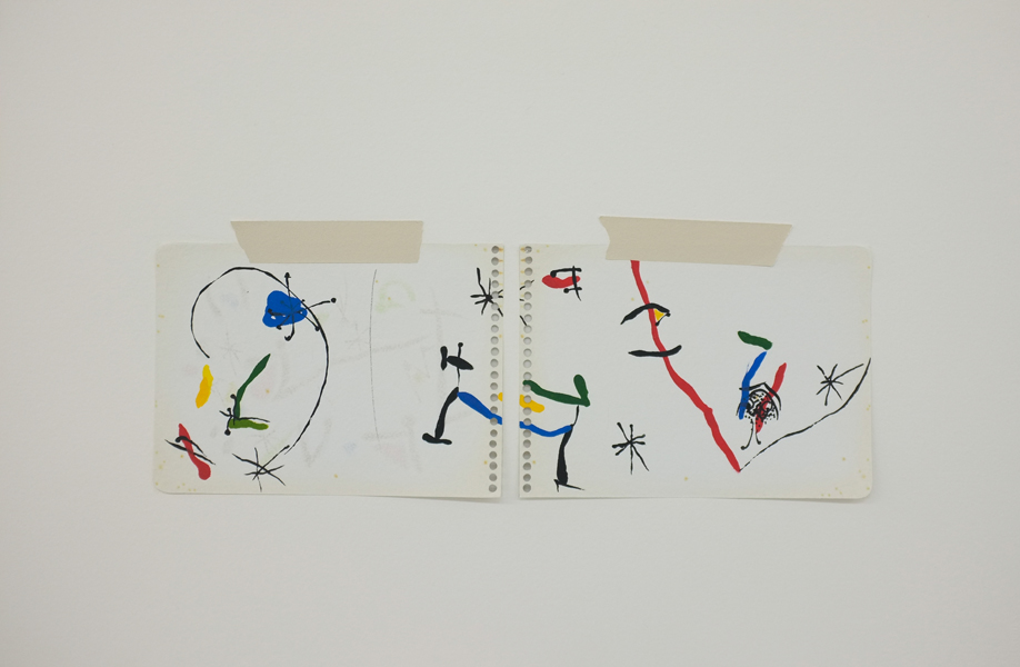 Mauro Piva - Homenagem - Teste de cores imaginário (Miró). 2017. Acuarela, acrílica y lápiz de color sobre papel. 41,1 x 62,9 cm. Único