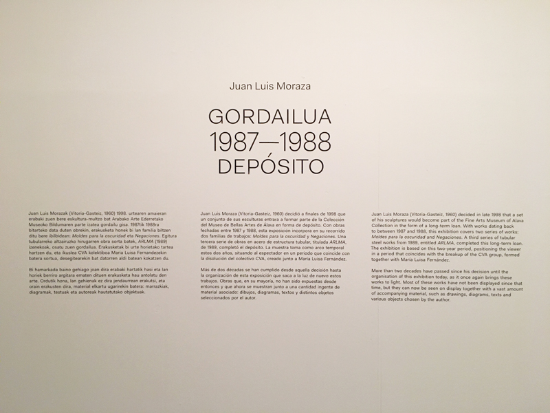 Juan Luis Moraza - Artium Vitoria - Exposición Gordailua Deposito 1987-1988. Vista